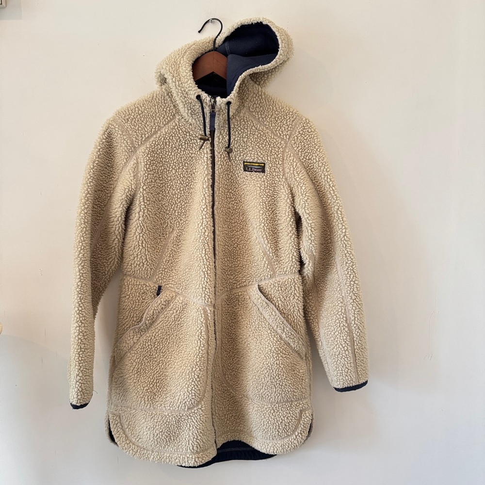 LL Bean Mountain Pile Fleece Winter Coat   508967 Size M Women's Fashion